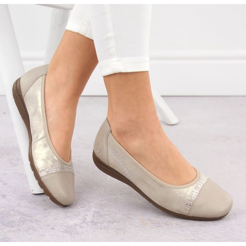 Pantofi, balerină pentru femei Rieker L9353-62 Beige bej 2