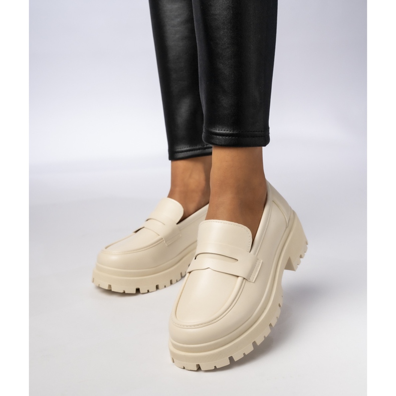 Mocasini pentru femei - crem Milano bej 1