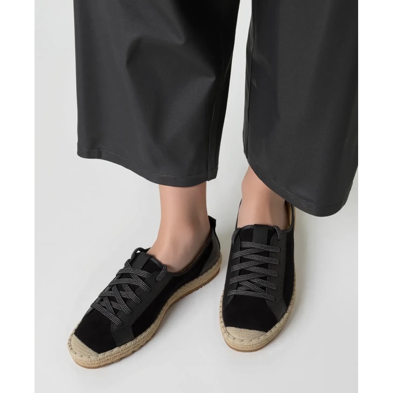 Femei espadrilles noir dantelă neagră negru 2