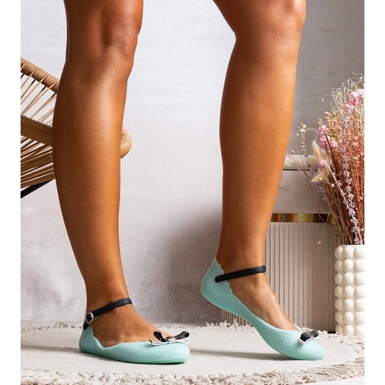 D/GMR Ballerinele albastre ale femeilor din cauciuc cu arc și agitat albastru 1