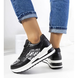 D/GMR Adidași cu pantofi sport negri pe o dantelă talpă groasă -Aloisia negru 2 D/GMR Adidași cu pantofi sport negri pe o dantelă talpă groasă -Aloisia negru 2