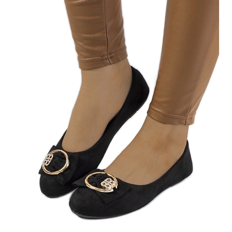 D/GMR Balerini negri cu cataramă Ribero negru 1