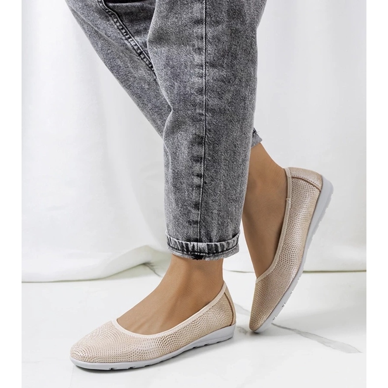 D/GMR Balerini Elmas din piele bej 2