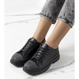 D/GMR Adidași negri pe o talpă groasă Nurbik negru 1