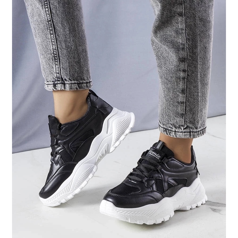 D/GMR Adidași negri pe o talpă masivă Lorene negru 2 D/GMR Adidași negri pe o talpă masivă Lorene negru 2