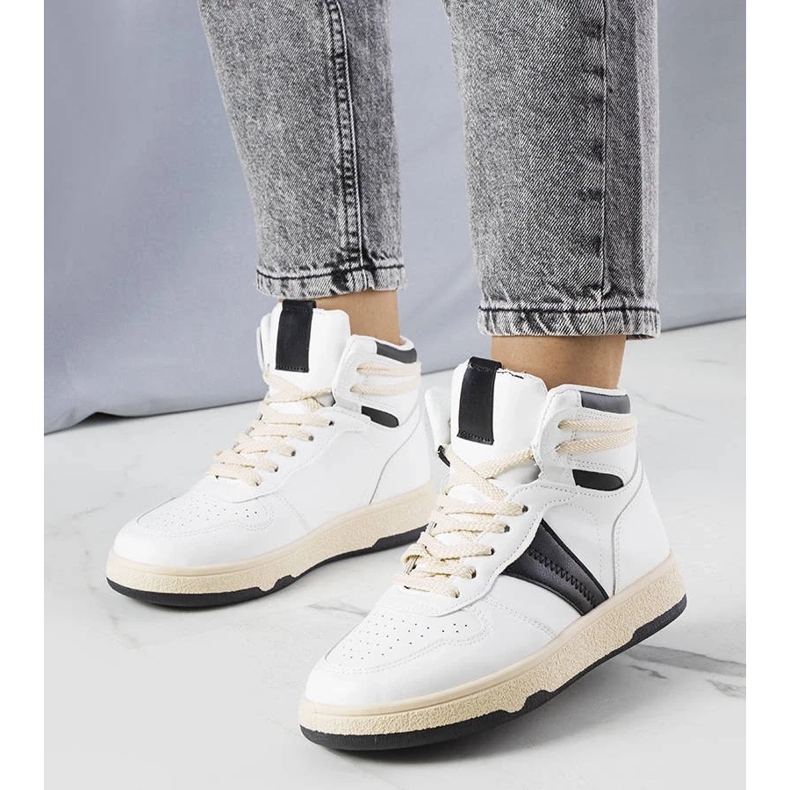 D/GMR Adidași înalți alb-negru de la Robin 1