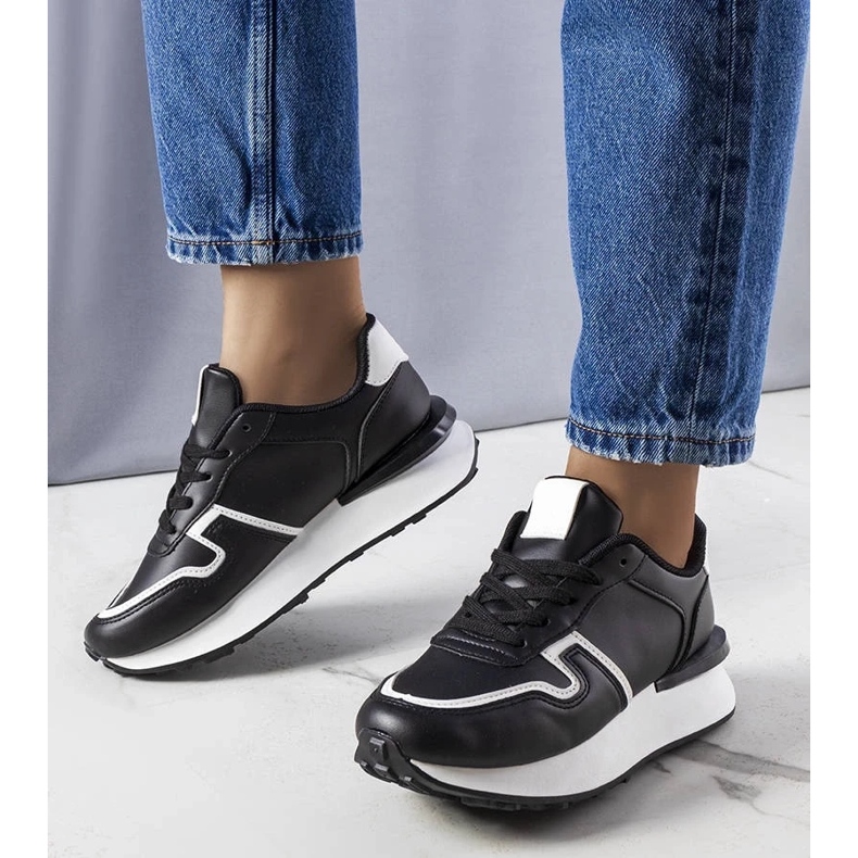 D/GMR Tenisi negri cu platformă de la Blanche negru 1