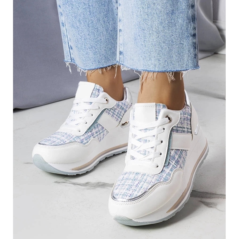 D/GMR Tenisi albi cu inserții decorative Krystal 1