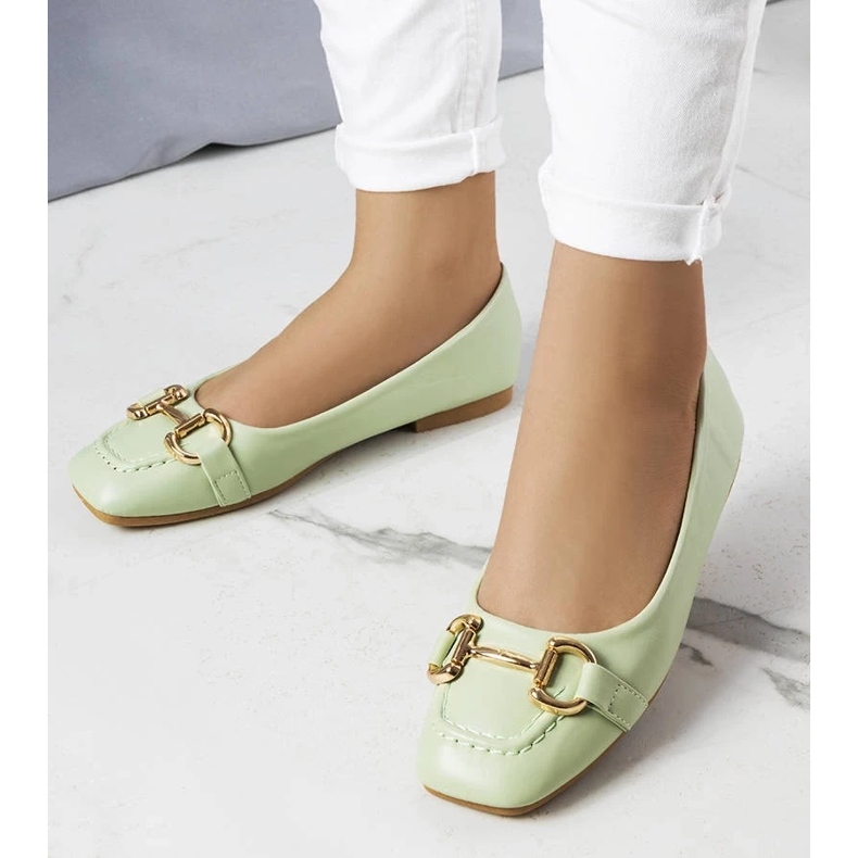 D/GMR Balerini verzi cu decor auriu Iris verde 1