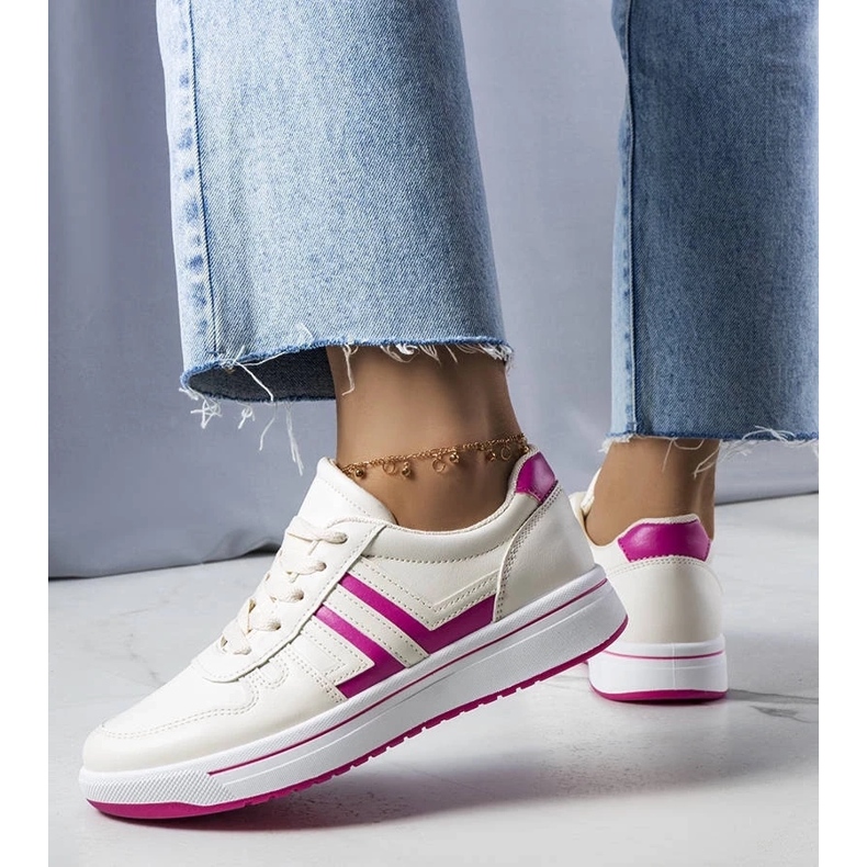 D/GMR Tenisi crem cu inserții roz de la Olympia bej 2