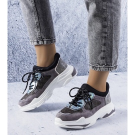 D/GMR Adidași gri decorați cu inserții Savard 1