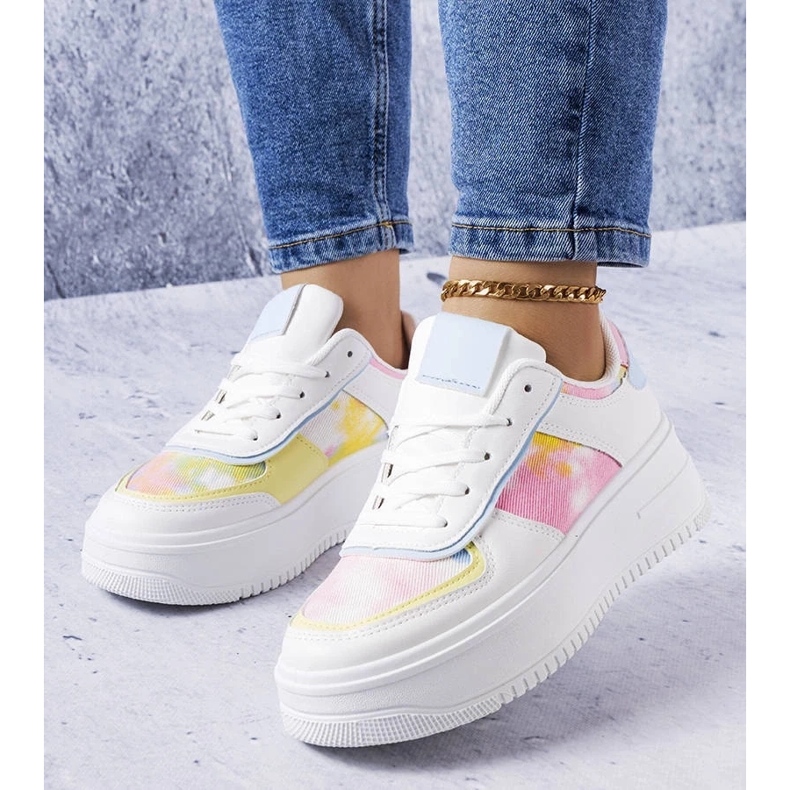 D/GMR Pantofi cu platformă alb și albastru de la Heloise 1