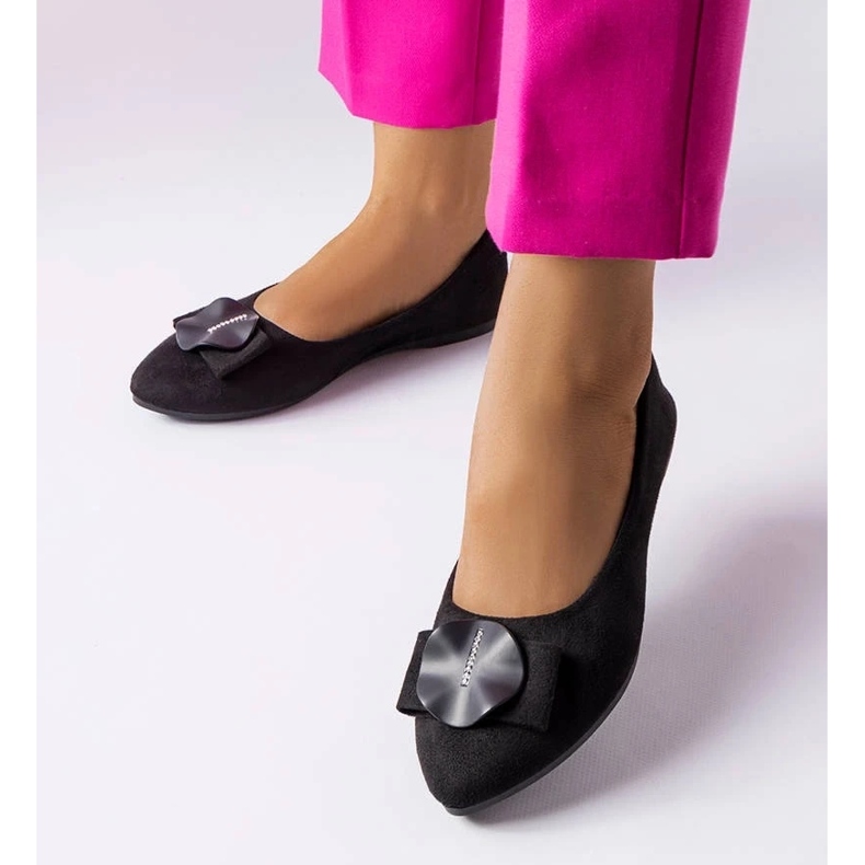 D/GMR Balerini negri decorati cu strasuri Rémy negru 1 D/GMR Balerini negri decorati cu strasuri Rémy negru 1