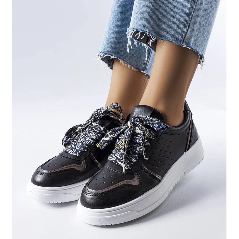 D/GMR Adidași negri legați cu o panglică Pryor negru 1