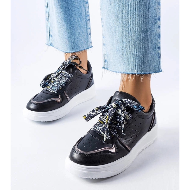 D/GMR Adidași negri legați cu o panglică Pryor negru 2