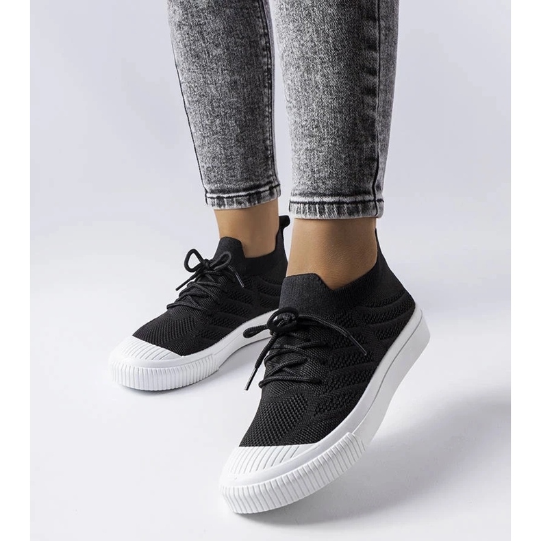 D/GMR Tenisi negri din material elastic de la Polaire negru 1 D/GMR Tenisi negri din material elastic de la Polaire negru 1