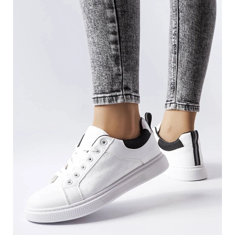 D/GMR Adidasi alb-negru cu relief de la Dreux 2