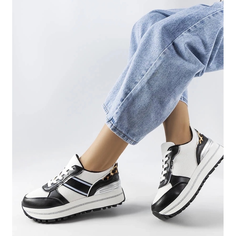 D/GMR Tenisi negri cu inserții cu sclipici de la Lang negru 1