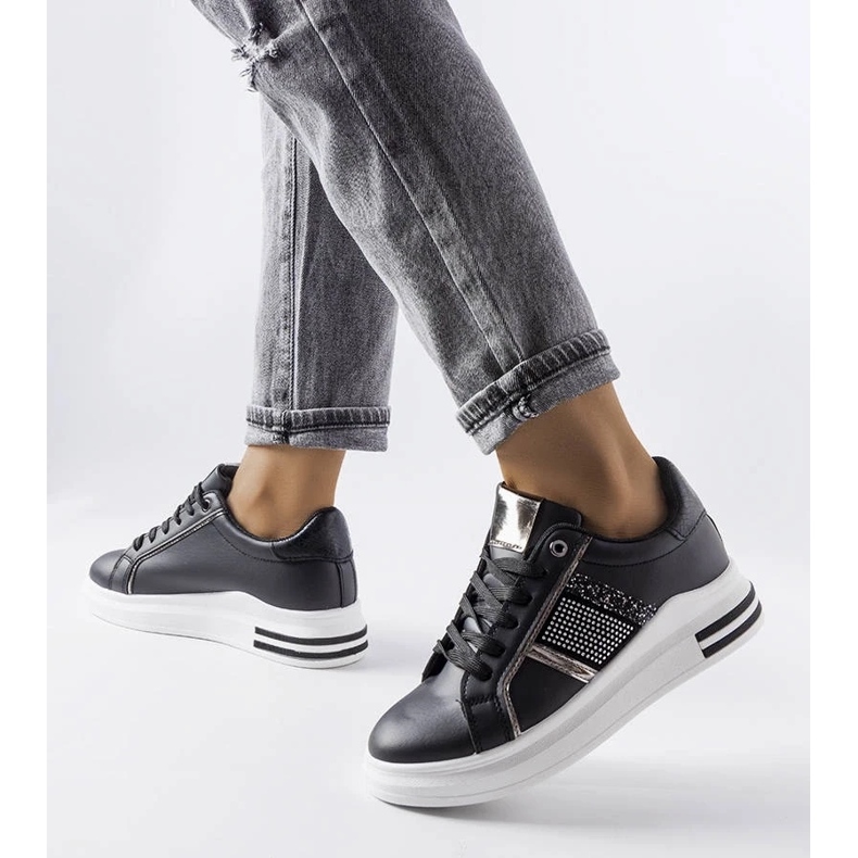 D/GMR Tenisi negri decorati cu strasuri Xarles 2 D/GMR Tenisi negri decorati cu strasuri Xarles 2