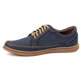 Olivier Pantofi pentru bărbați din piele Model casual 313GT Navy Blue albastru 1