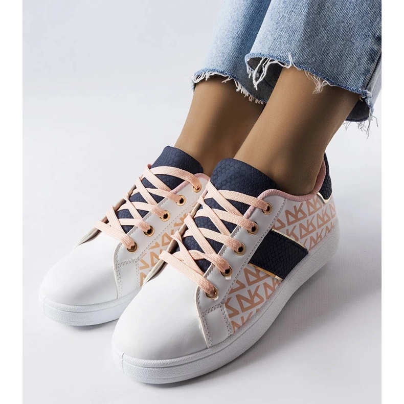 D/GMR Tenisi albi cu inserții colorate de la Kessla 2