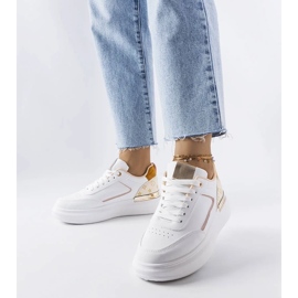 D/GMR Tenisi albi cu inserții bej de la Margarita 2