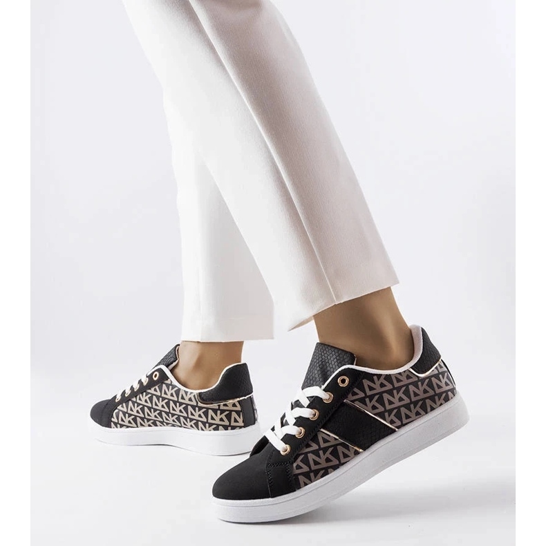 D/GMR Tenisi negri decorati cu monograma Bolduc negru 2