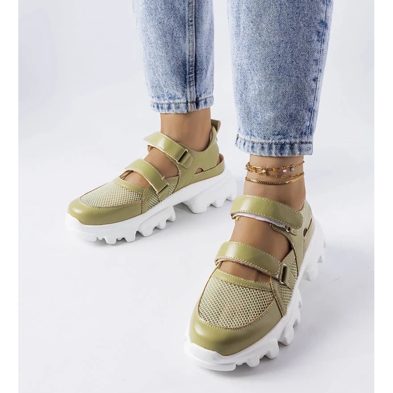 D/GMR Adidași verzi pe o talpă masivă de la Djurs verde 2