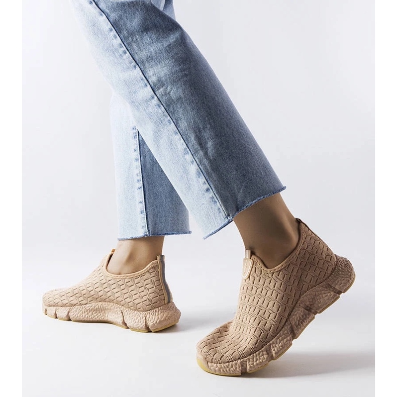 D/GMR Tenisi sport bej cu slip-on de la Obenor 1