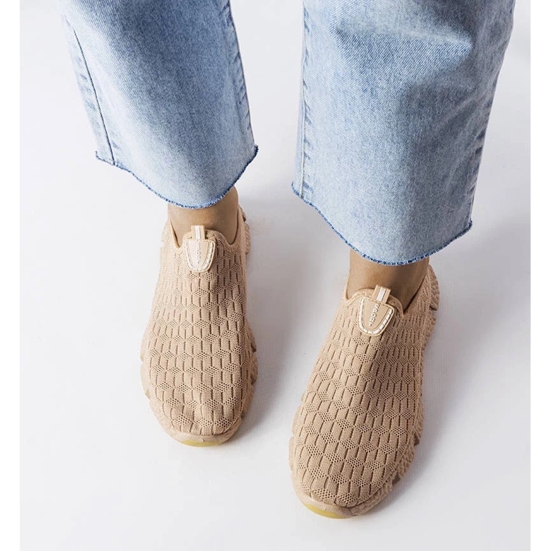 D/GMR Tenisi sport bej cu slip-on de la Obenor 2
