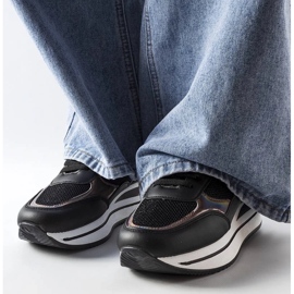 D/GMR Adidași negri pe talpa groasă Ethel negru 2