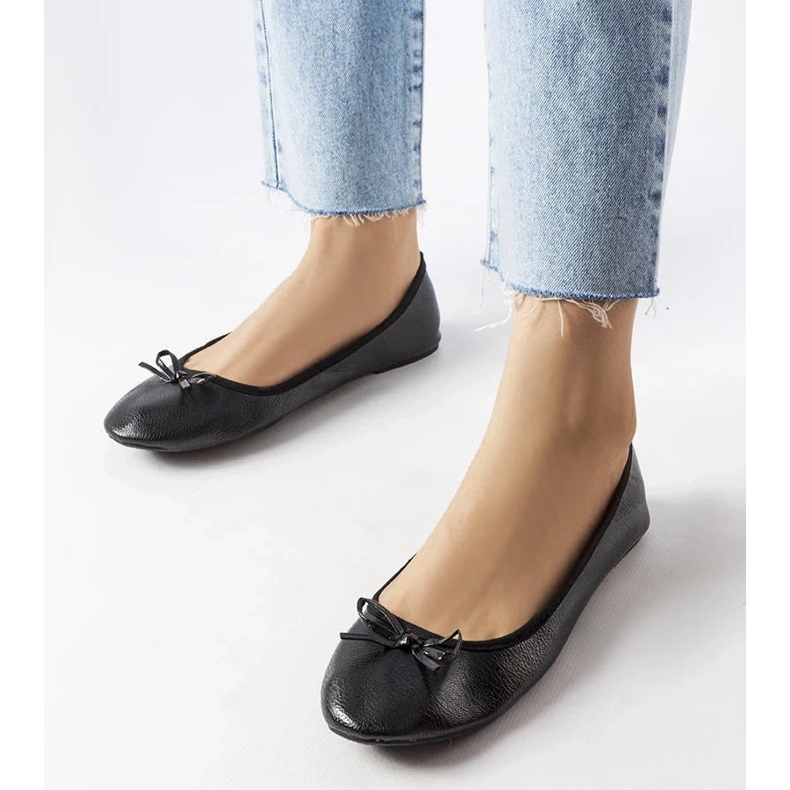 D/GMR Balerini negri decorati cu o fundita Vaillancour negru 1