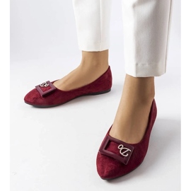 D/GMR Balerini burgundy decorati cu strasuri Fleming roșu 2