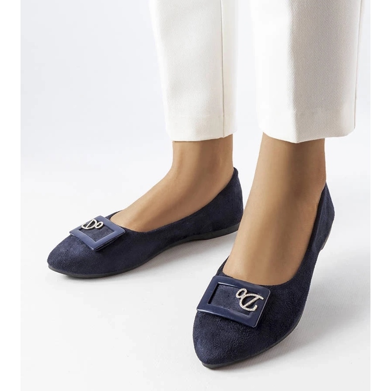 D/GMR Balerini bleumarin cu strasuri de la Fleming albastru 1