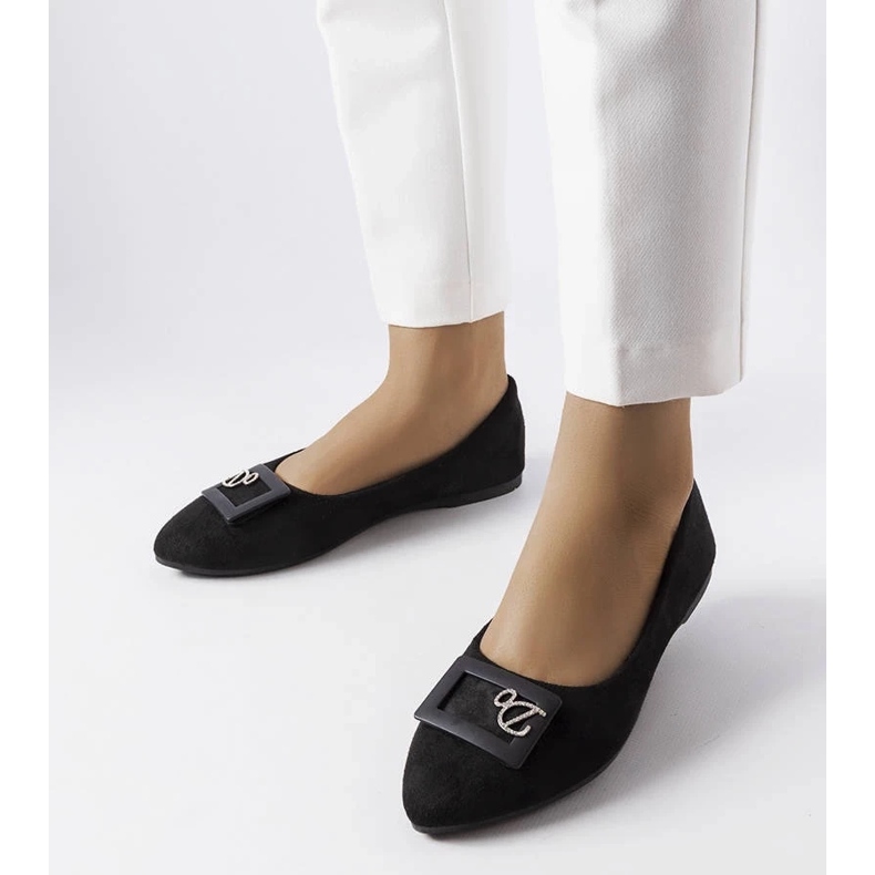 D/GMR Balerini negri decorati cu strasuri de la Fleming negru 2