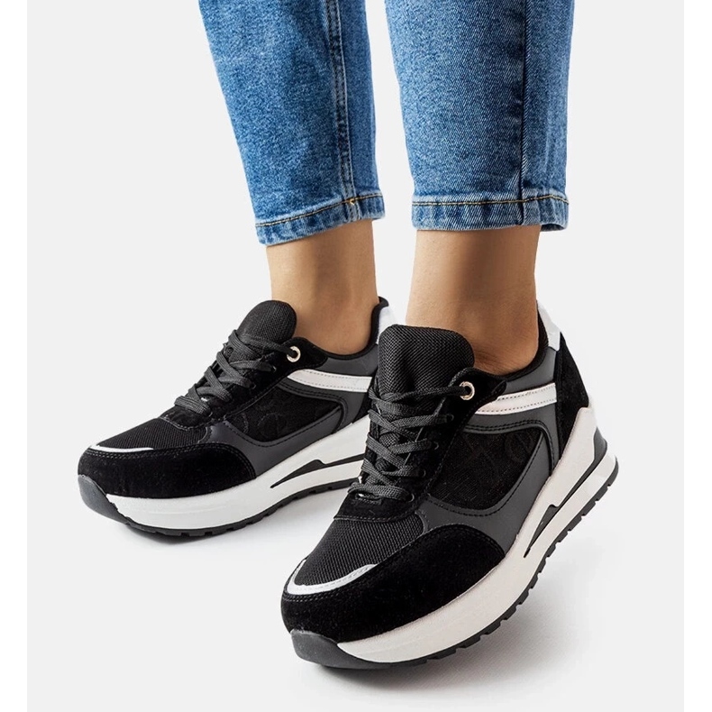 D/GMR Tenisi negri cu inserție Genovesee negru 2