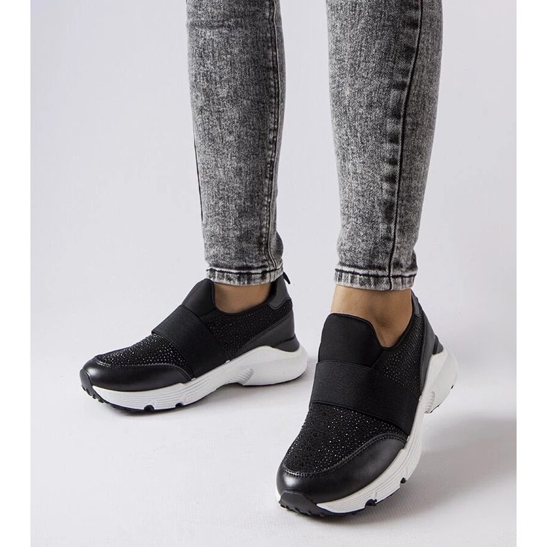 D/GMR Tenisi negri cu strasuri de la Algiso negru 1