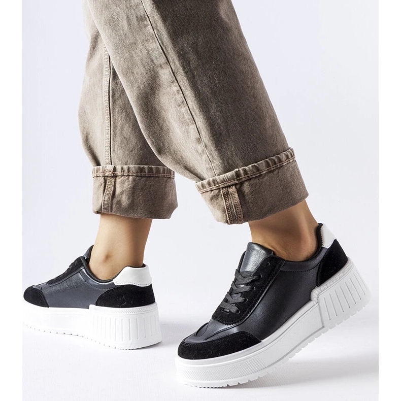 D/GMR Tenisi negri pe o platformă groasă Seluci negru 1