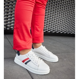 D/GMR Tenisi Camilla din piele albă cu șireturi 2