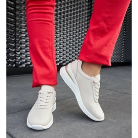 D/GMR Tenisi cu pană din piele bej de la Federico 2 D/GMR Tenisi cu pană din piele bej de la Federico 2