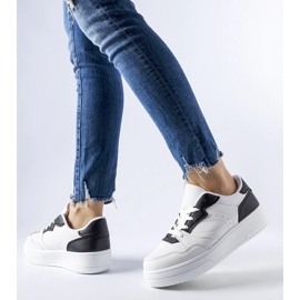 D/GMR Tenisi albi cu accente Fournie negre 2