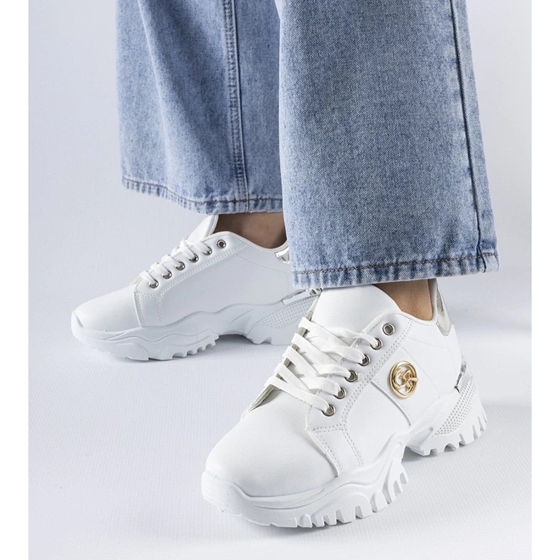 D/GMR Adidași albi cu talpă masivă Arpaia 1