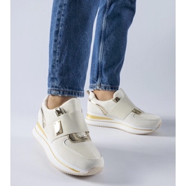 D/GMR Tenisi slip-on bej cu platforma Sages 2
