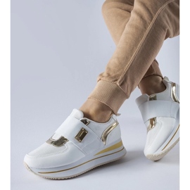 D/GMR Tenisi albi slip-on cu platforma Sages 1