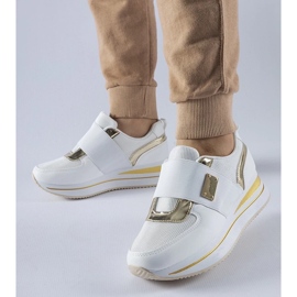 D/GMR Tenisi albi slip-on cu platforma Sages 2