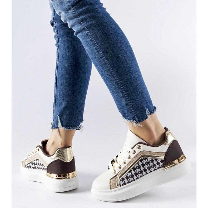 D/GMR Tenisi Briercliff maro și bej cu sclipici 2