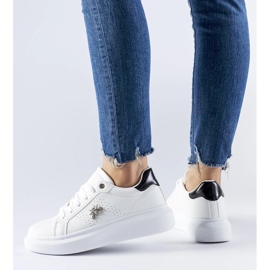 D/GMR Tenisi albi cu aplicare Fairfax din zircon 1