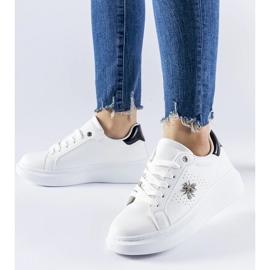 D/GMR Tenisi albi cu aplicare Fairfax din zircon 2