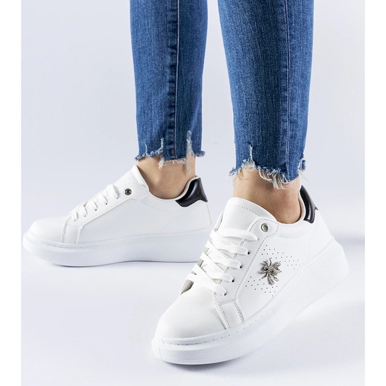 D/GMR Tenisi albi cu aplicare Fairfax din zircon 2