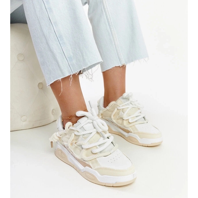 D/GMR Adidași bej cu inserții din material Melilot 1